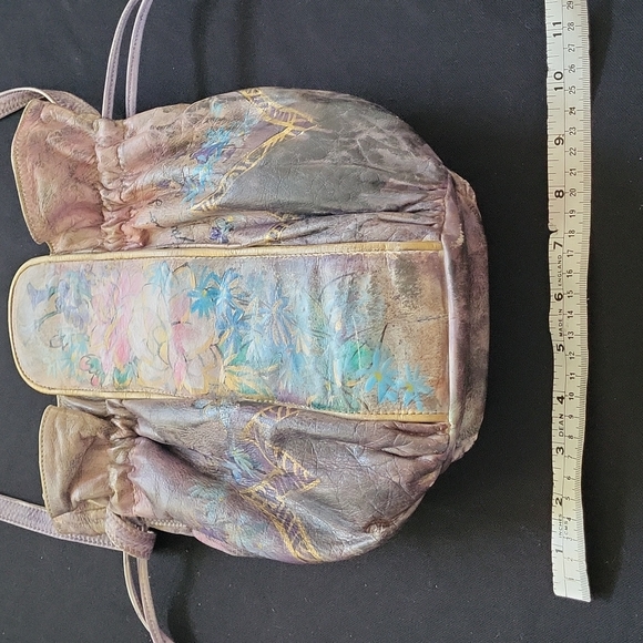 Vintage Handpainted Leather Purse - Picture 3 of 6